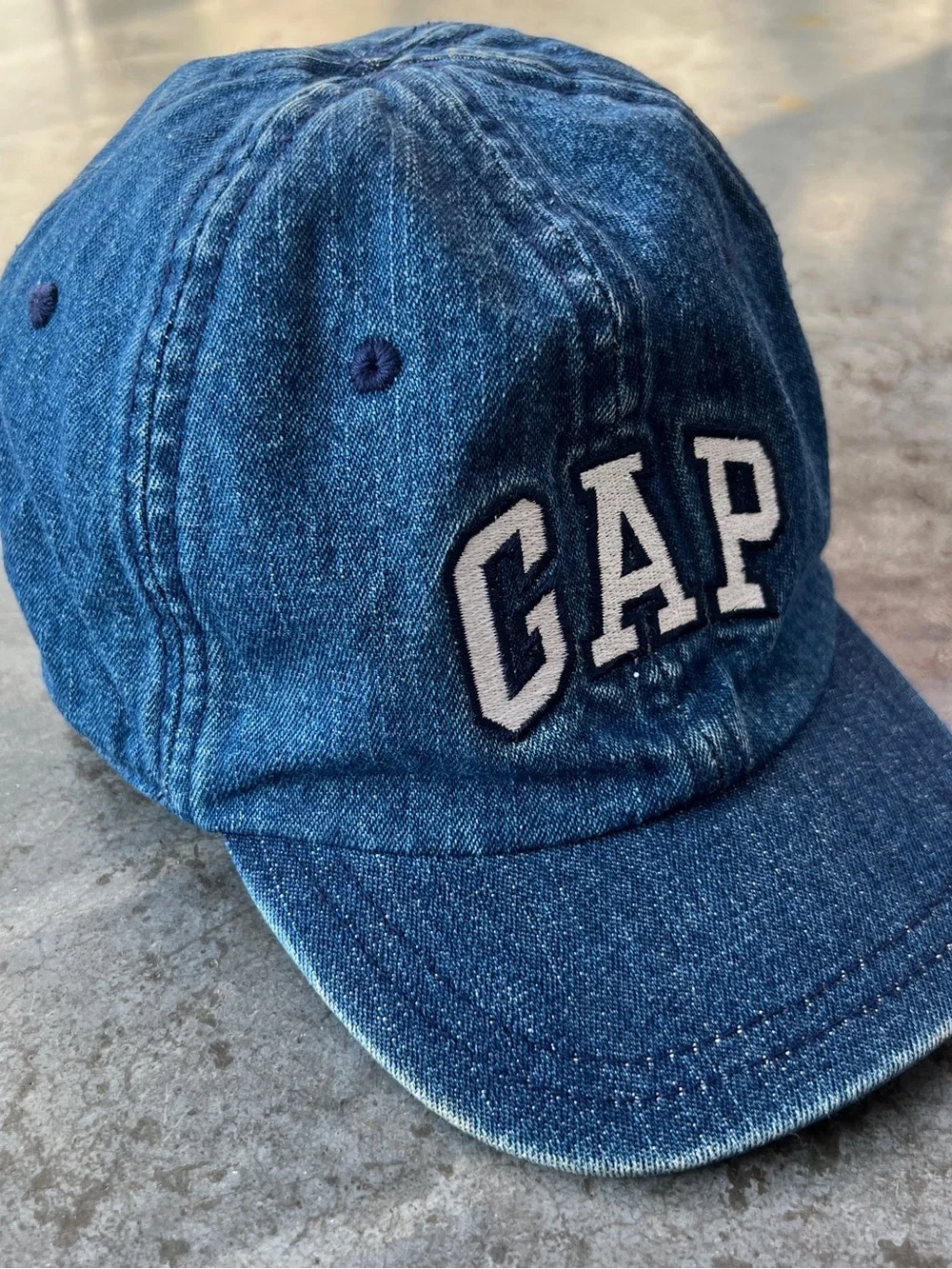 Vintage 2003 Baby Gap Denim Baseball Cap Hat 100% Cotton Size 3-4 Years
